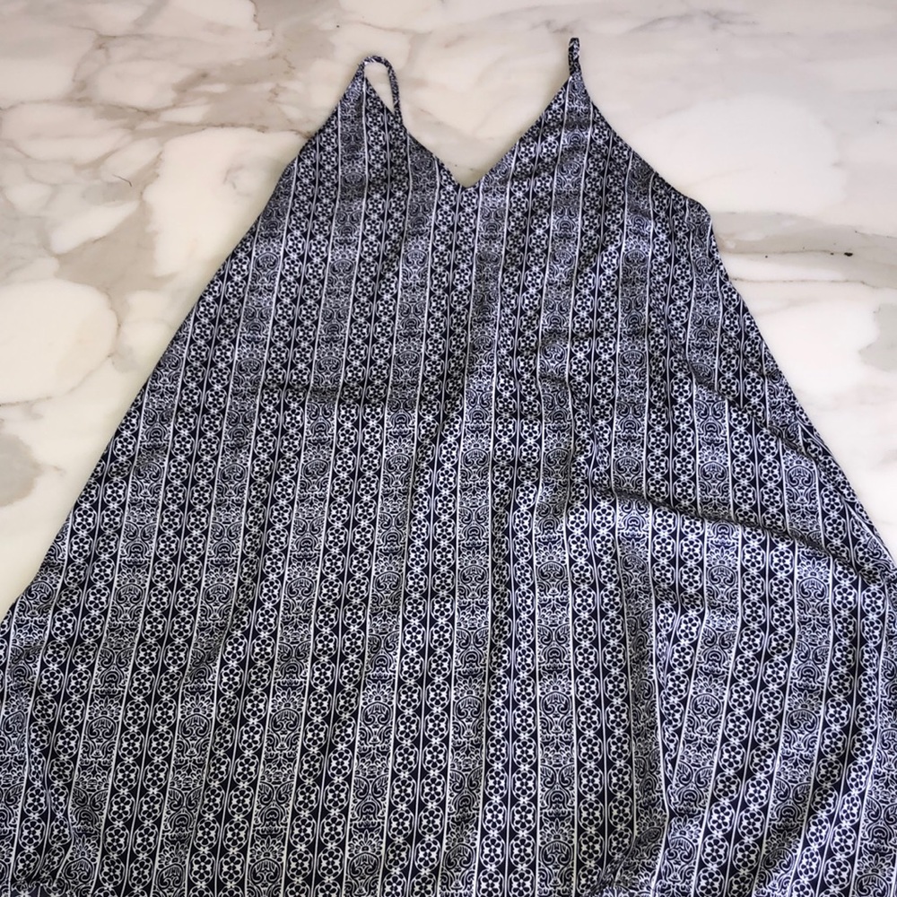 Printed satin slip dress